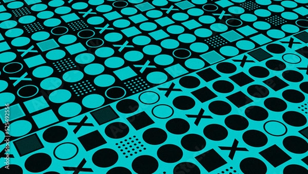 Fototapeta Geometric background, colorful seamless geometric patterns. 3D rendering