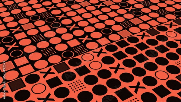 Fototapeta Geometric background, colorful seamless geometric patterns. 3D rendering