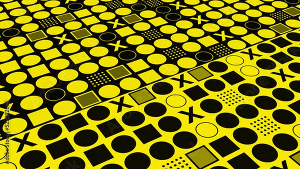 Fototapeta Geometric background, colorful seamless geometric patterns. 3D rendering
