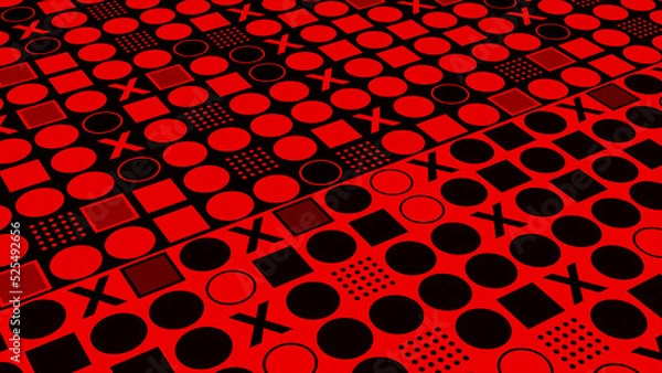 Fototapeta Geometric background, colorful seamless geometric patterns. 3D rendering