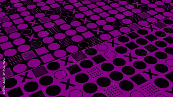 Fototapeta Geometric background, colorful seamless geometric patterns. 3D rendering
