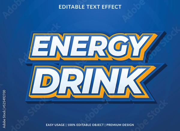 Fototapeta energy drink text effect template with abstract style use for business logo and brand
