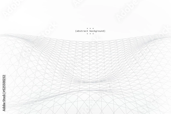 Fototapeta abstract curve in particle dots on white background can be use for science theme background presentation technology product presentation and packaging food and beverage label vector eps.