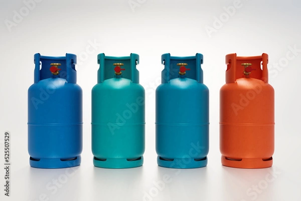Fototapeta LPG gas cylinder No text on the gas tank. - 3D render