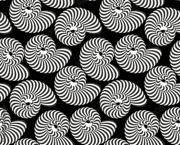 Obraz Abstract Hypnotic Sea Shells Vector Seamless Pattern Psychedelic Optical Illusion Design Perfect for Swimwear or Allover Fabric Print Wrapping Paper