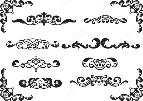 Fototapeta Divide ornate set