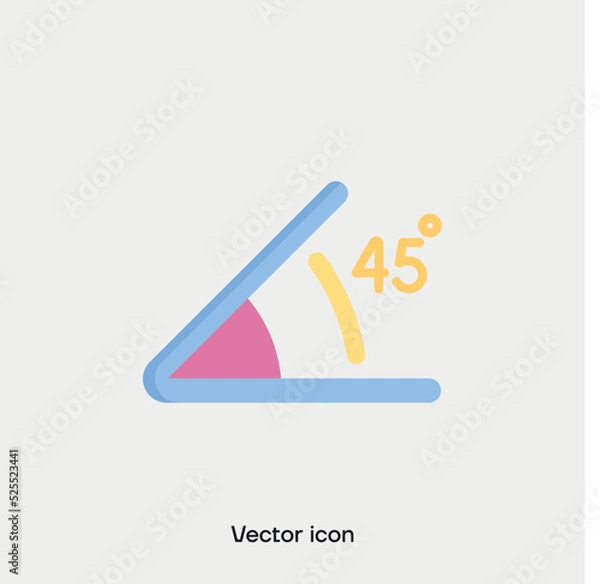 Obraz Multicolor 45 degree angle vector icon.Premium quality.