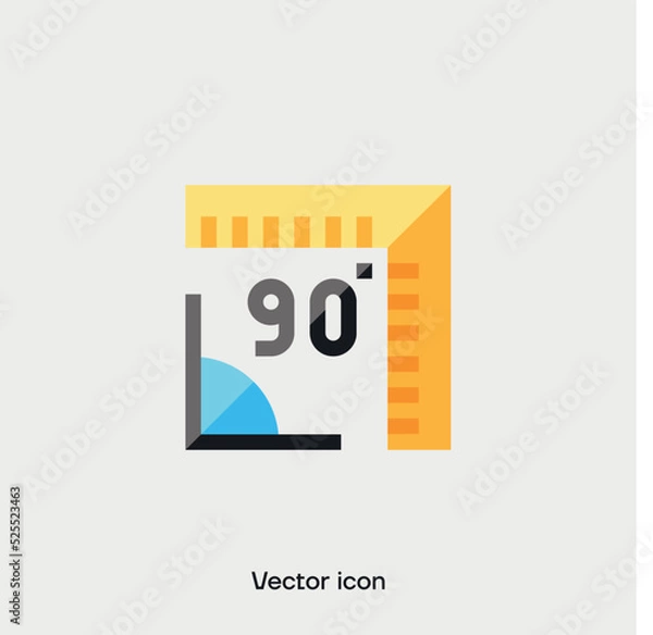 Fototapeta 90 degree angle vector icon. Premium quality.