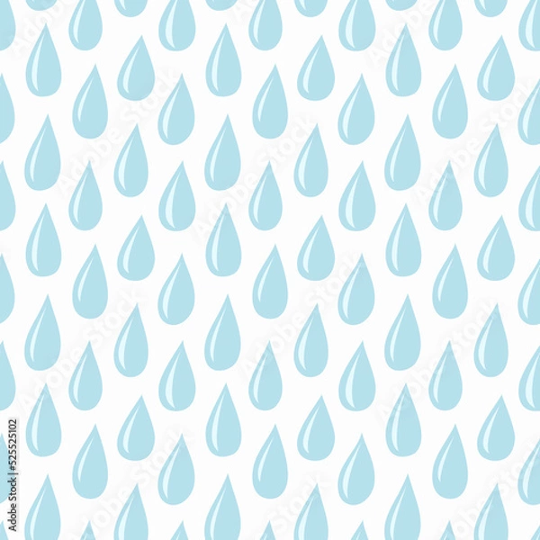 Fototapeta Light blue drops seamless pattern
