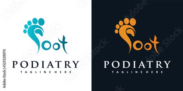 Fototapeta Podiatry logo design with simple concept premium vector