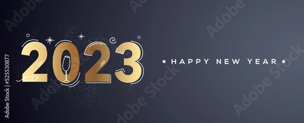 Fototapeta 2023 Happy New Year Merry Christmas