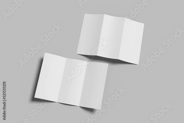Obraz A4 Trifold Brochure Blank Mockup