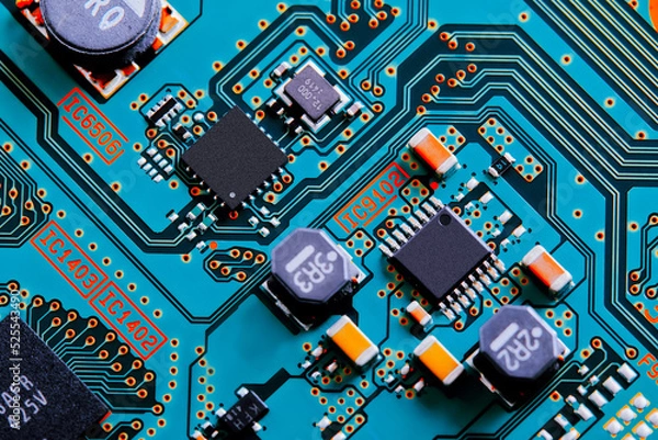 Obraz Electronic circuit board close up.	