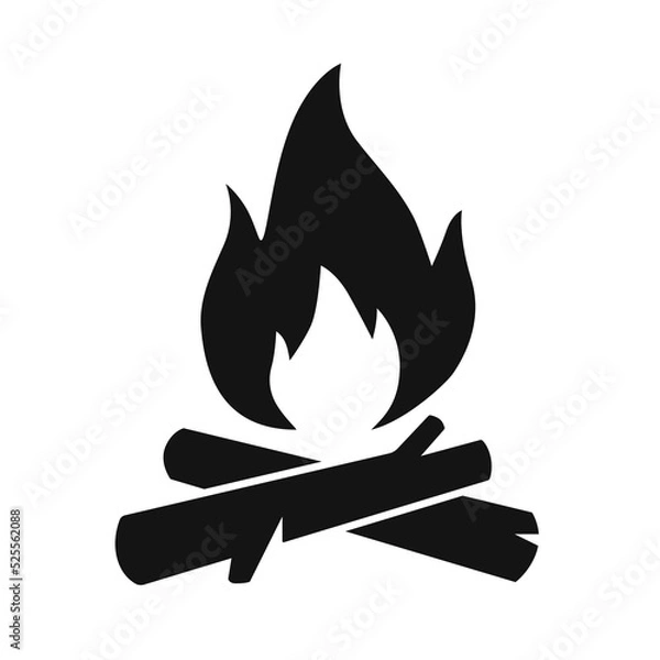 Obraz Campfire symbol bonfire vector icon