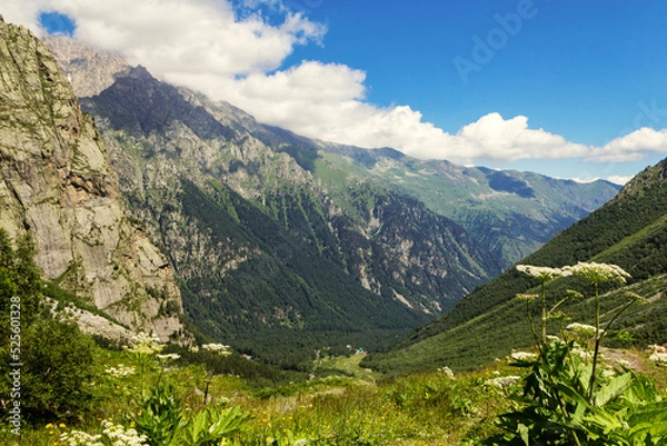 Obraz View of the mountain gorge.