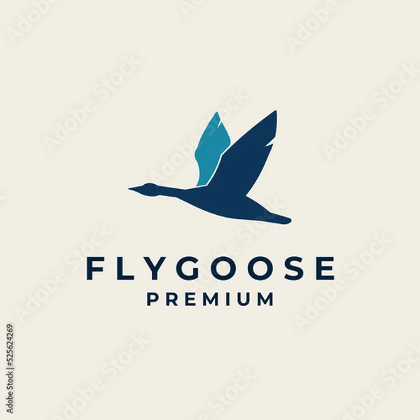 Fototapeta flying goose vector logo template design