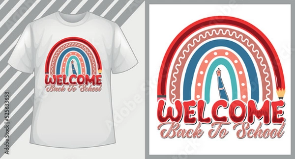 Obraz Back to school graduation education typography trendy vintage retro custom tshirt design vector graphic