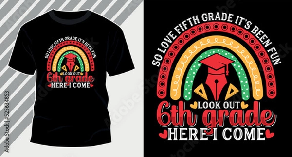 Obraz Back to school graduation education typography trendy vintage retro custom tshirt design vector graphic