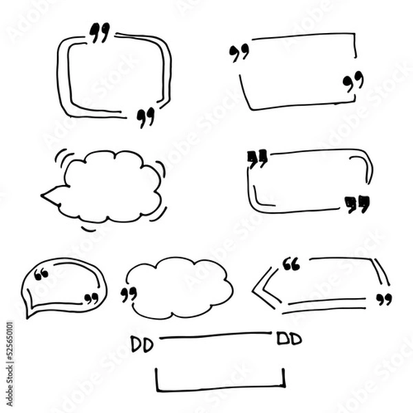 Fototapeta Vector hand drawn quote speech bubbles