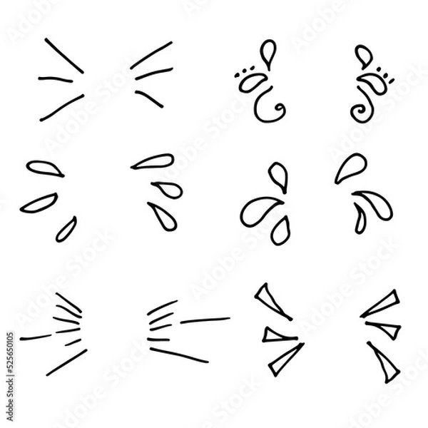 Fototapeta Vector hand drawn decoration spray vintage elements