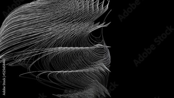 Obraz Metal abstract wavy lines 3D illustration