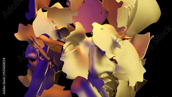 Obraz Abstract shapes falling 3D illustration