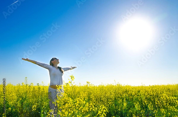 Obraz kobieta w terenie