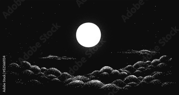 Obraz View to full moon in the night