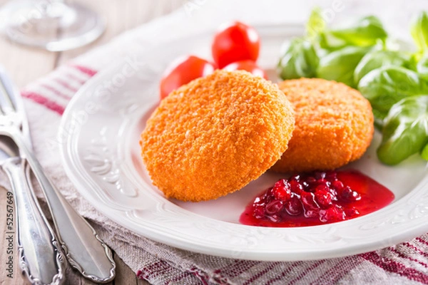 Obraz Camembert with jam