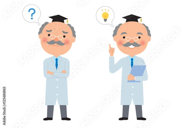 Fototapeta 博士の謎と閃きポーズセット