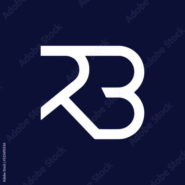 Fototapeta RB Logo Design , Initial Based RB Icon
