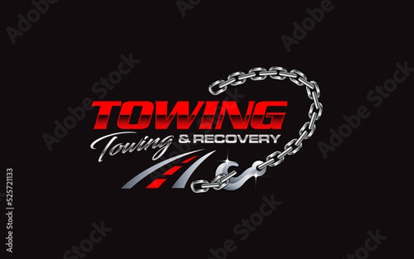 Obraz Illustration vector graphic of towing truck service logo design suitable for the automotive company