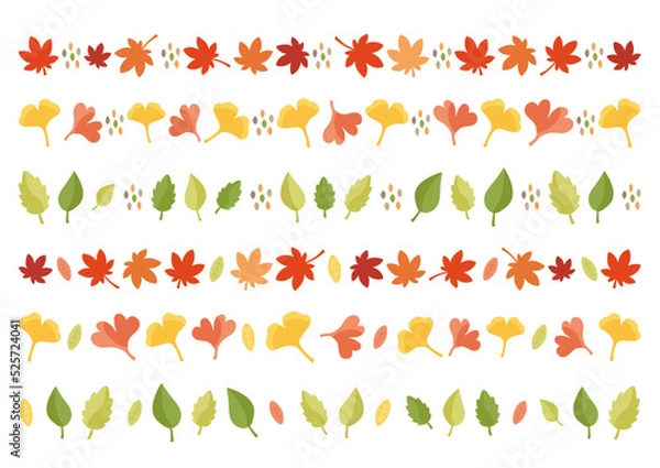 Obraz 紅葉のイラスト飾り罫