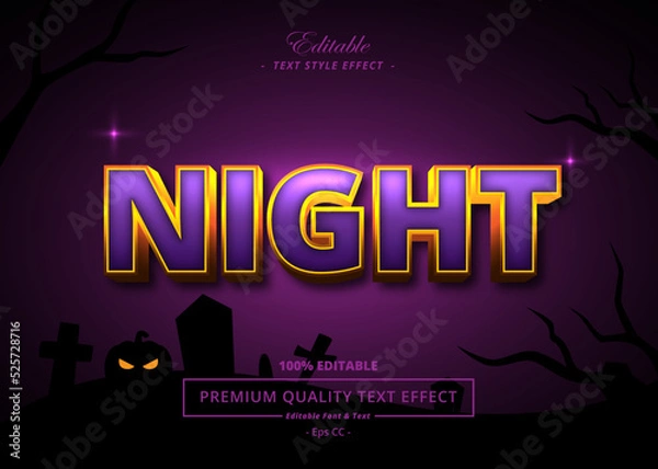 Obraz NIGHT EDITABLE VECTOR TEXT EFFECT