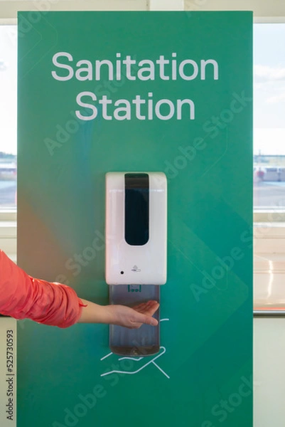 Fototapeta Close-up view of sanitation station