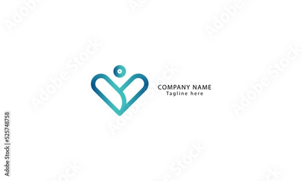 Obraz  Letter V Human People Business Logo Vector Design. Abstract emblem designs concept logos logotype element for template.