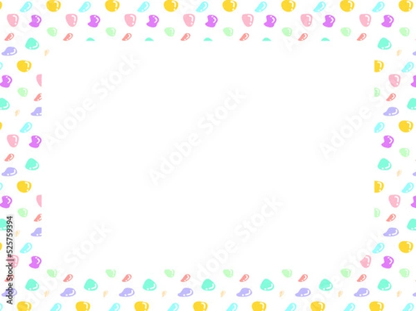 Fototapeta カラフルパステルカラーの抽象丸いフォルムのフルフレーム背景素材