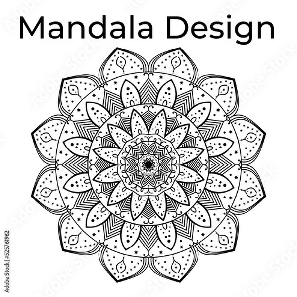 Obraz Creative Modern Black and White Mandela Design Template vector
