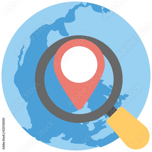Fototapeta Global Location Search Flat Colored Icon