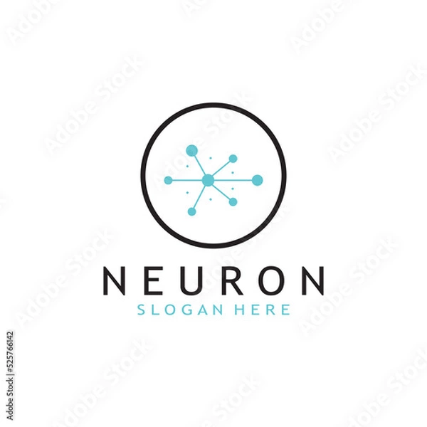 Fototapeta nerve cell logo or neuron logo with vector template