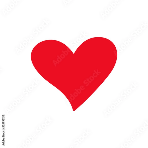 Fototapeta A set of beautiful red love heart shapes to decorate greeting cards on Valentine's Day.