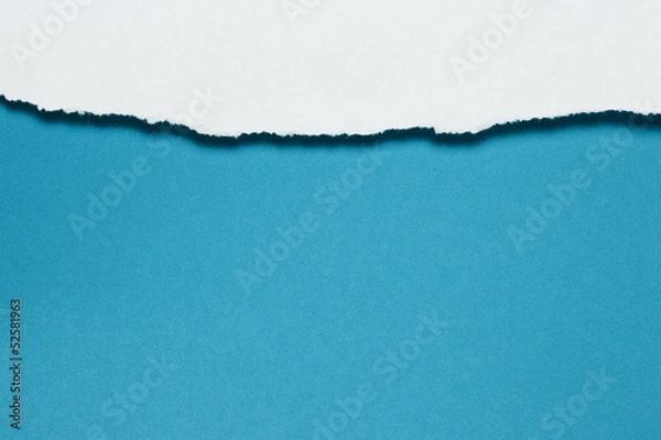 Obraz Papierfransen, horizontal oben, weiss, kobaltblau