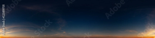 Fototapeta Sky hemisphere. Dome photo of sky for your 360° VR photography or video