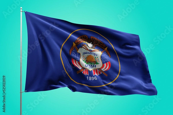 Obraz flag national transparent high quality flying realistic real original utah