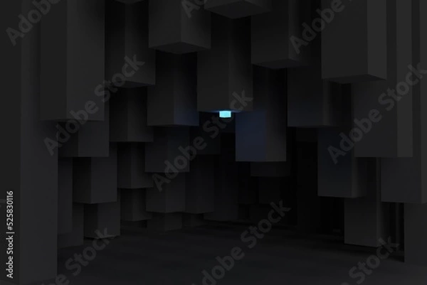 Obraz Abstract cavern with dark solid columns.