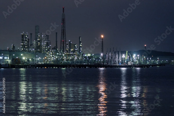 Fototapeta 工場夜景横浜根岸