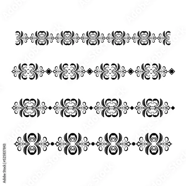 Obraz Decorative swirl divider. Elegance line set Vector