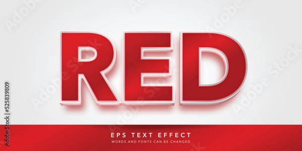 Fototapeta red 3d editable text effect