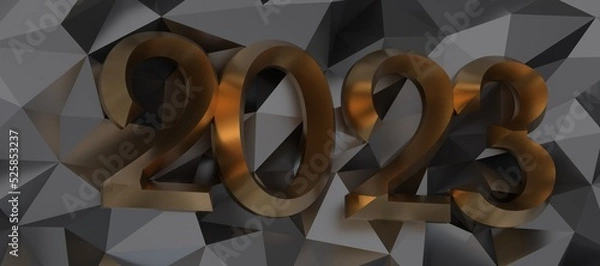Fototapeta Typography design of 2023 with 3d style design