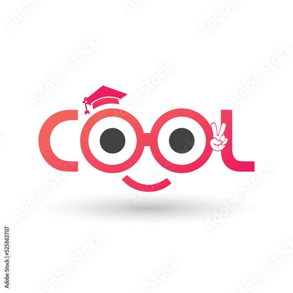 Obraz Minimalist Cool Word Logo with Glasses and Hardworking Design